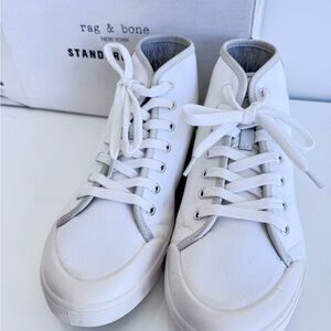 NEW Rag & Bone New York Standard Issue White High Top Sneakers Shoes SZ 8